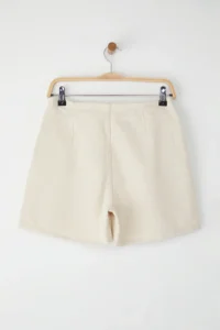 TRENDYOLMiLLA Ecru Accessory Detailed High Waist denim Shorts Skirt - Image 17