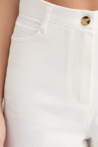 TRENDYOLMiLLA White Cotton Gabardine Mini Shorts & Bermuda - Image 3