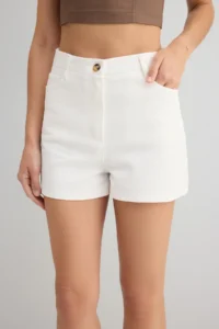 TRENDYOLMiLLA White Cotton Gabardine Mini Shorts & Bermuda - Image 4