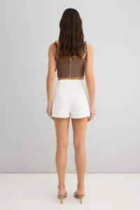 TRENDYOLMiLLA White Cotton Gabardine Mini Shorts & Bermuda - Image 5