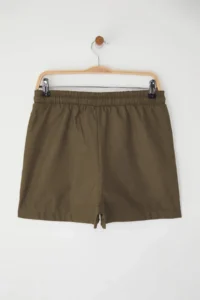 TRENDYOLMiLLA Khaki 100% Cotton Gabardine City Size Laced Shorts & Bermuda - Image 3