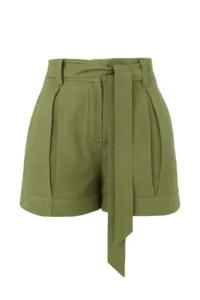 TRENDYOLMiLLA Light Khaki linen look Belted Shorts & Bermuda - Image 2