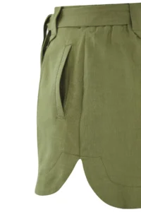 TRENDYOLMiLLA Light Khaki linen look Belted Shorts & Bermuda - Image 3