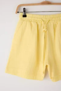 TRENDYOLMiLLA Yellow Muslin Elastic Waist High Waist City Size Shorts & Bermuda - Image 6