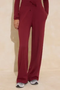 TRENDYOLMİLLA Burgundy Fitted Long Sleeve Flexible Knitting Bottom - Top Set - Image 4