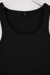 TRENDYOLMİLLA Wardrobe Essentials-Black Fitted Sleeveless Knitting Top and Bottom Set - Image 6