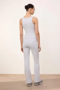 TRENDYOLMİLLA Wardrobe Essentials-Gray Melange Fitted flared leg Knitting Top and Bottom Set - Image 4