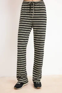 TRENDYOLMİLLA Multicolored Striped, Fitted flared leg Ribbed Flexible Knitting Top and Bottom Set - Image 3