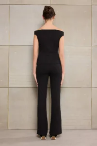 TRENDYOLMİLLA Teen Black Plain Fitted Pipe Both Ribbed Flexible Knitting Top and Bottom Set - Image 5