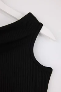 TRENDYOLMİLLA Teen Black Plain Fitted Pipe Both Ribbed Flexible Knitting Top and Bottom Set - Image 7