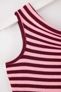 TRENDYOLMİLLA Teen Multicolored Striped Fitted Pipe Both Flexible Knitting Top and Bottom Set - Image 6