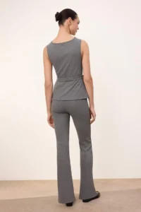 TRENDYOLMİLLA Wardrobe Essentials-Anthracite Fitted Ribbed Flexible Knitting Top and Bottom Set - Image 4