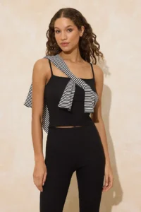 TRENDYOLMİLLA Multicolored 3 Sets Set Striped Fitted Long Sleeve Ribbed Flexible Knitting Top and Bottom Set - Image 2