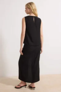 TRENDYOLMİLLA Black Accessory and Slit Detailed Blouse-Skirt Weaving Bottom - Top Set - Image 4