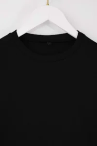 TRENDYOLMİLLA Black relaxed Drop Sleeve Short Sleeve Pipe Both Cotton Rib Knitting Top and Bottom Set - Image 6