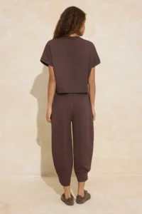 TRENDYOLMİLLA Brown Oversized Sewing Detailed Skinny Leg Soft Touch Knitting Top and Bottom Set - Image 3