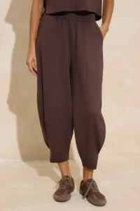 TRENDYOLMİLLA Brown Oversized Sewing Detailed Skinny Leg Soft Touch Knitting Top and Bottom Set - Image 4