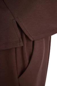 TRENDYOLMİLLA Brown Oversized Sewing Detailed Skinny Leg Soft Touch Knitting Top and Bottom Set - Image 6