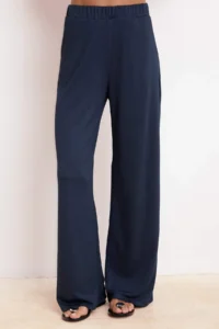 TRENDYOLMİLLA Anthracite Regular Drop Sleeve Sleeveless Arched Wide Leg Pique Knitting Top and Bottom Set - Image 3