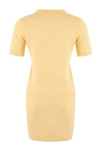 TRENDYOLMİLLA Yellow Polo Shirt Collar Soft textured 2 Sets Blouse-Skirt Set Knitwear - Image 6