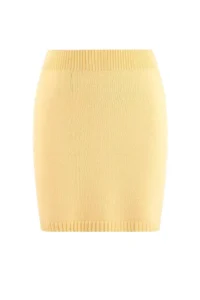 TRENDYOLMİLLA Yellow Polo Shirt Collar Soft textured 2 Sets Blouse-Skirt Set Knitwear - Image 7