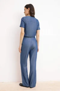 TRENDYOLMİLLA Indigo Shirt Pants Weaving Bottom - Top Set - Image 4