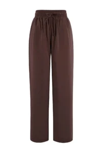 TRENDYOLMİLLA Brown Modal Look Blouse Pants Weaving Bottom - Top Set - Image 7