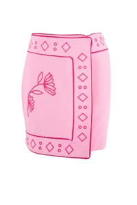 TRENDYOLMİLLA Pink Embroidery Detailed Shirt Double breasted Skirt Weaving Bottom - Top Set - Image 8