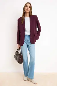 TRENDYOLMİLLA TRENDYOLMiLLA Wardrobe Essentials – Plum Pocket Detail Blazer Jacket |