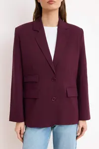 TRENDYOLMİLLA TRENDYOLMiLLA Wardrobe Essentials – Plum Pocket Detail Blazer Jacket | - Image 3