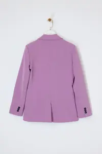 TRENDYOLMİLLA Limited Edition Lilac Fitted Pattern Lined padded Weaving Blazer Jacket - Image 10