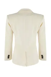 TRENDYOLMİLLA Limited Edition Off White Fitted Weaving Blazer Jacket - Image 7