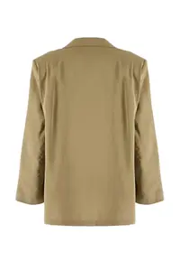 TRENDYOLMİLLA Khaki Modal Weaving Tek Bodysuit Oversized Seasonal Blazer Jacket - Image 5
