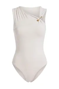 TRENDYOLMİLLA Limited Edition Stone Fitted Asymmetric Yaka Aksesuar Detay snaps Polyamide Knitting Bodysuit .D.00003 - Image 4