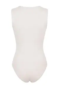 TRENDYOLMİLLA Limited Edition Stone Fitted Asymmetric Yaka Aksesuar Detay snaps Polyamide Knitting Bodysuit .D.00003 - Image 5