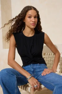 TRENDYOLMİLLA Black Fitted Sleeveless Flexible Knitting Blouse
