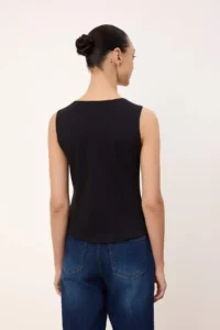 TRENDYOLMİLLA Wardrobe Essentials-Black Fitted Zippered Sleeveless interlock Knitting Blouse - Image 4