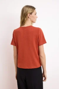 TRENDYOLMİLLA Brick Rejection Regular/Normal Pattern Accessory Detailed Knitwear look Knitting Blouse - Image 4