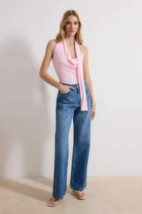 TRENDYOLMİLLA Pink Fitted Off-Shoulder Neck Sleeveless Soft Knitting Blouse - Image 2
