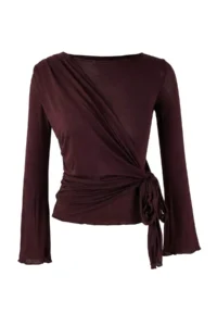 TRENDYOLMİLLA Brown Transparan Regular/Normal Pattern Binding Detailed Knitting Blouse - Image 5