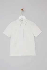 TRENDYOLMİLLA Wardrobe Essentials-Ecru Regular/Normal Pattern Sewing Detailed 100% Cotton Knitting Blouse - Image 5