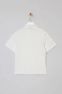 TRENDYOLMİLLA Wardrobe Essentials-Ecru Regular/Normal Pattern Sewing Detailed 100% Cotton Knitting Blouse - Image 6