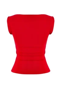 TRENDYOLMİLLA Rejection Fitted Boat Neck Sleeveless Soft Knitting Blouse - Image 7