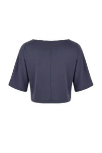 TRENDYOLMİLLA Anthracite relaxed Boat Neck Bat Arm Truvakar Crop Soft Touch Knitting Blouse - Image 6
