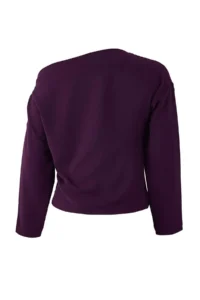 TRENDYOLMİLLA Purple Boat Neck Narrow Pattern Crepe Weaving Blouse - Image 6