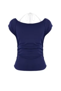 TRENDYOLMİLLA Navy Blue Fitted 2 Sets V-neck Short Sleeve Cotton Rib Knitting Blouse - Image 8