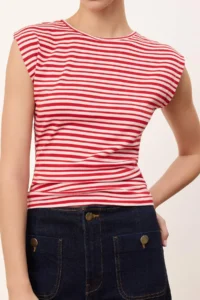 TRENDYOLMİLLA Wardrobe Essentials-Multicolored Striped Fitted Soft Knitting Blouse - Image 3