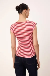 TRENDYOLMİLLA Wardrobe Essentials-Multicolored Striped Fitted Soft Knitting Blouse - Image 4