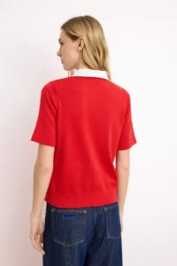 TRENDYOLMİLLA Limited Edition Rejection Shirt Collar Garnili Color Bloklu Thin Knitwear Thin Blouse - Image 4