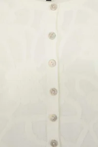 TRENDYOLMİLLA Ecru Floral Patterned and textured Crew Neck Knitwear Blouse - Image 2